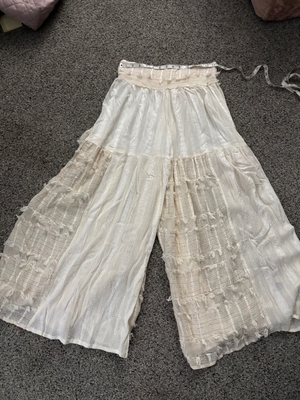 POL medium natural wide leg beach pants
